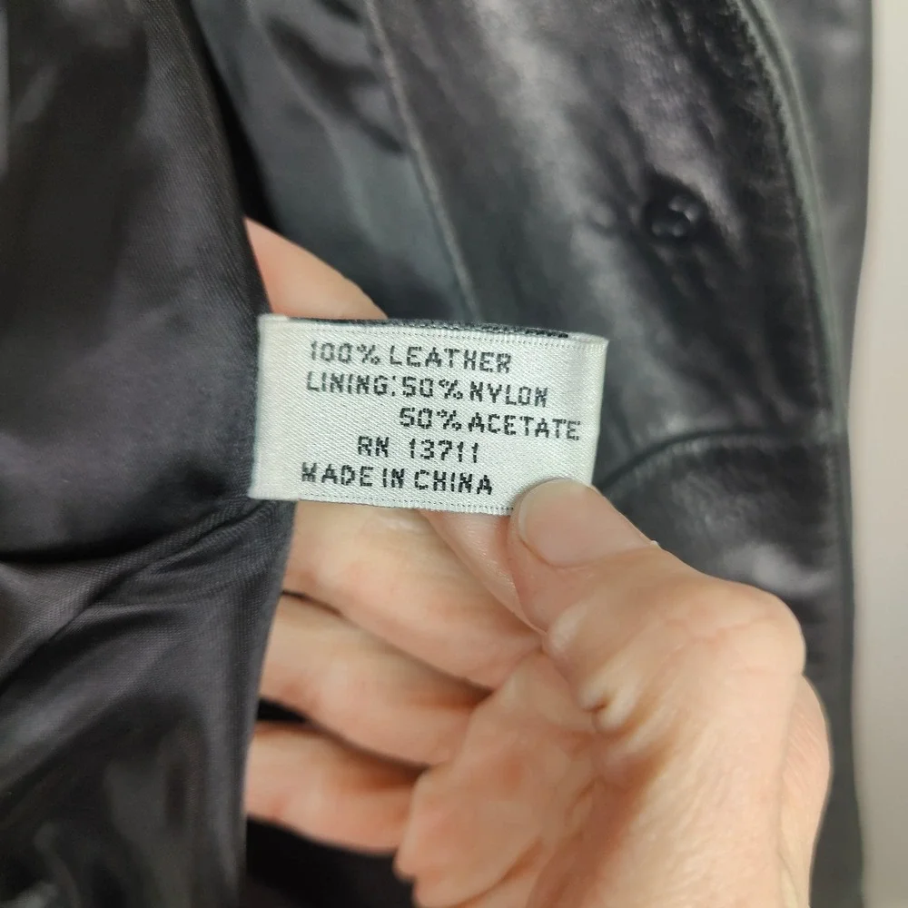 Vintage Valerie Stevens Lamb Leather Jacket‎ Womens Medium Button Up Black 90s
